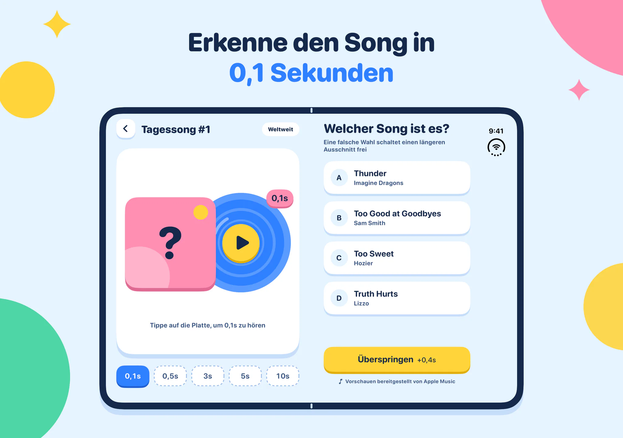 Erkenne den Song in 0,1 Sekunden