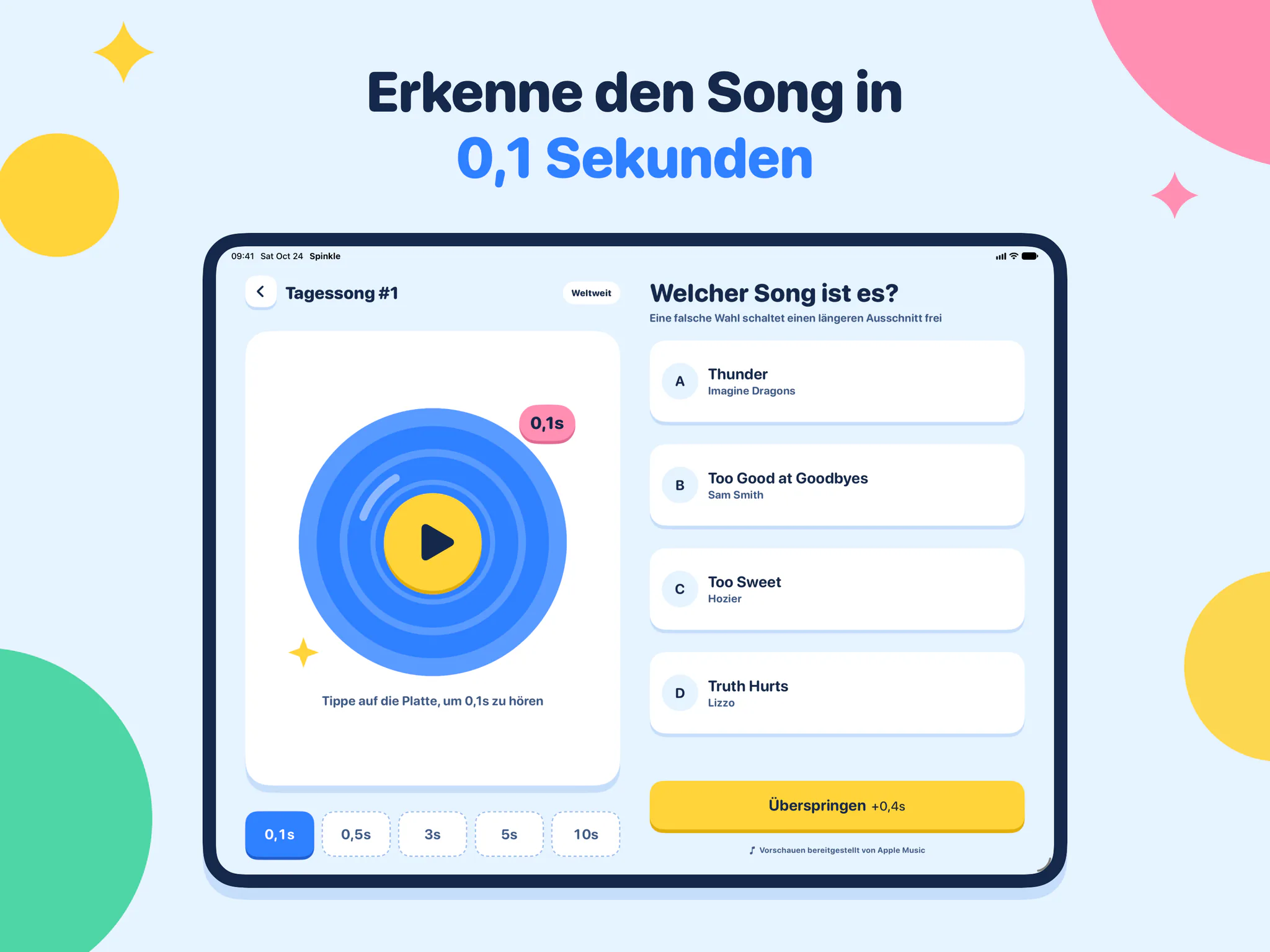 Erkenne den Song in 0,1 Sekunden