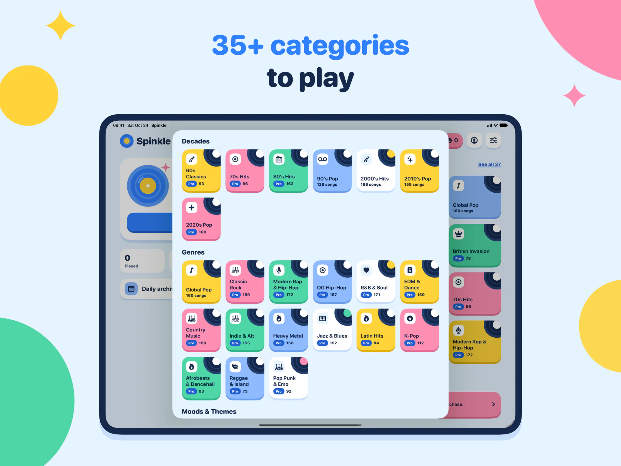 35+ categories to play