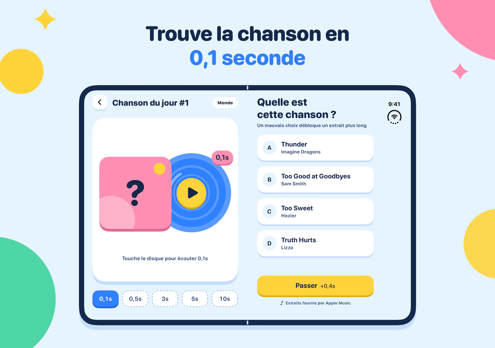 Trouve la chanson en 0,1 seconde