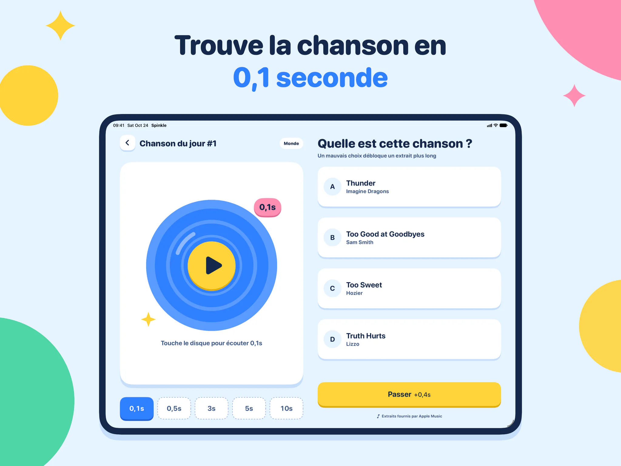 Trouve la chanson en 0,1 seconde