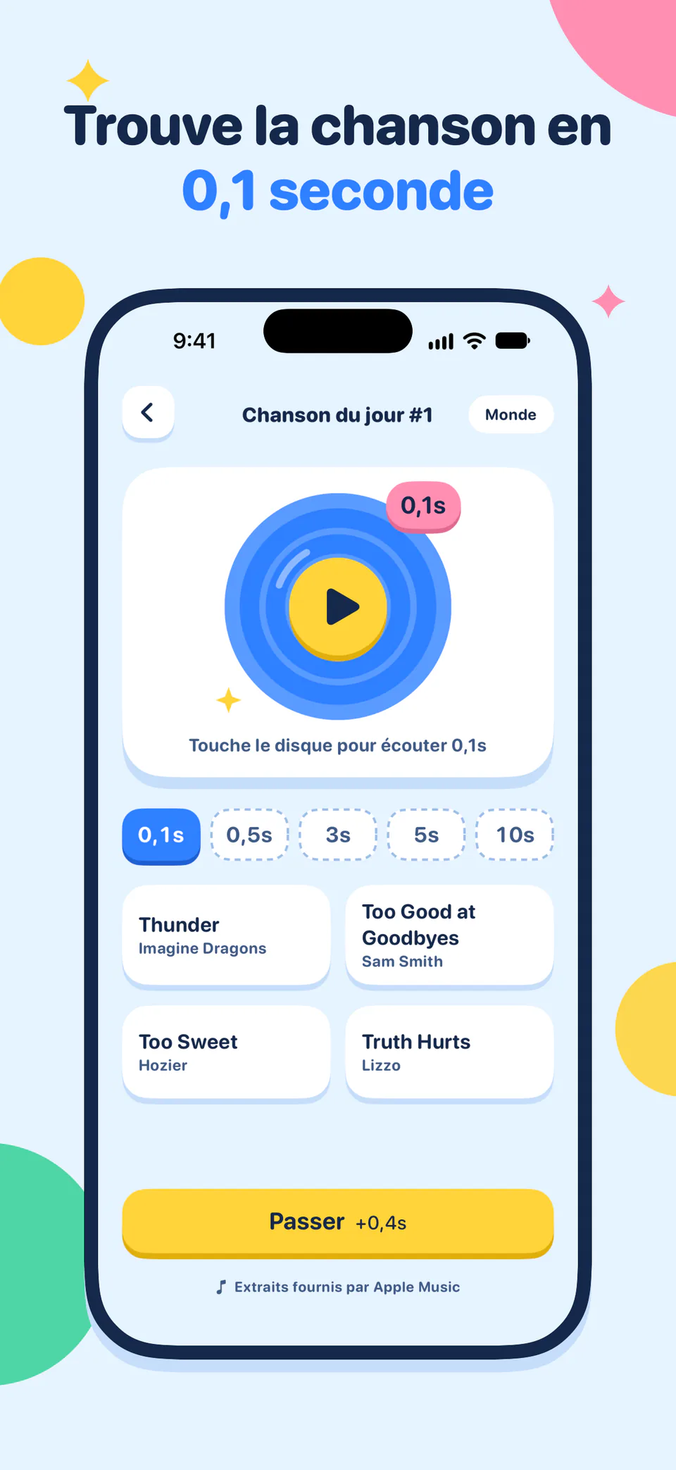Trouve la chanson en 0,1 seconde