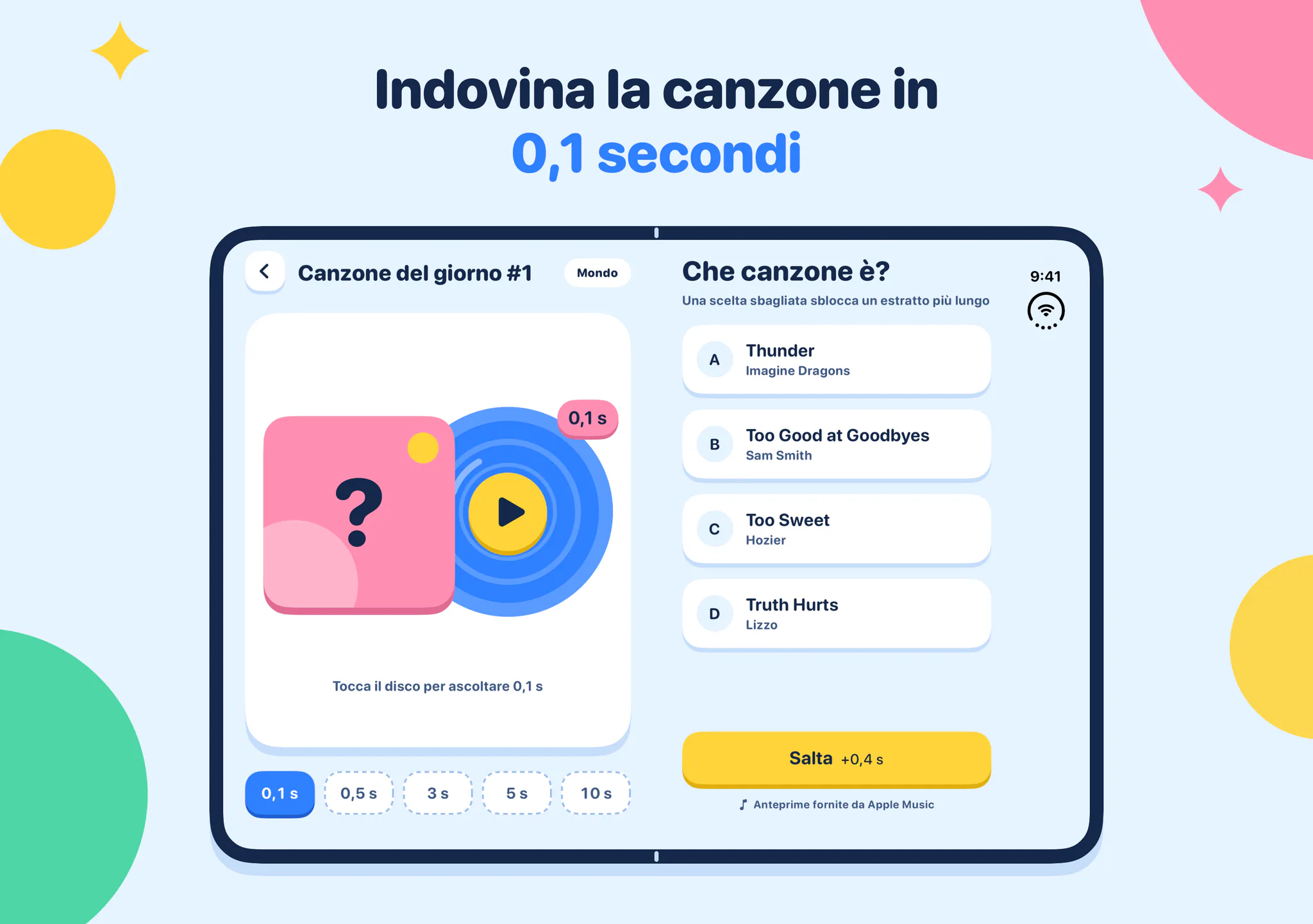 Indovina la canzone in 0,1 secondi