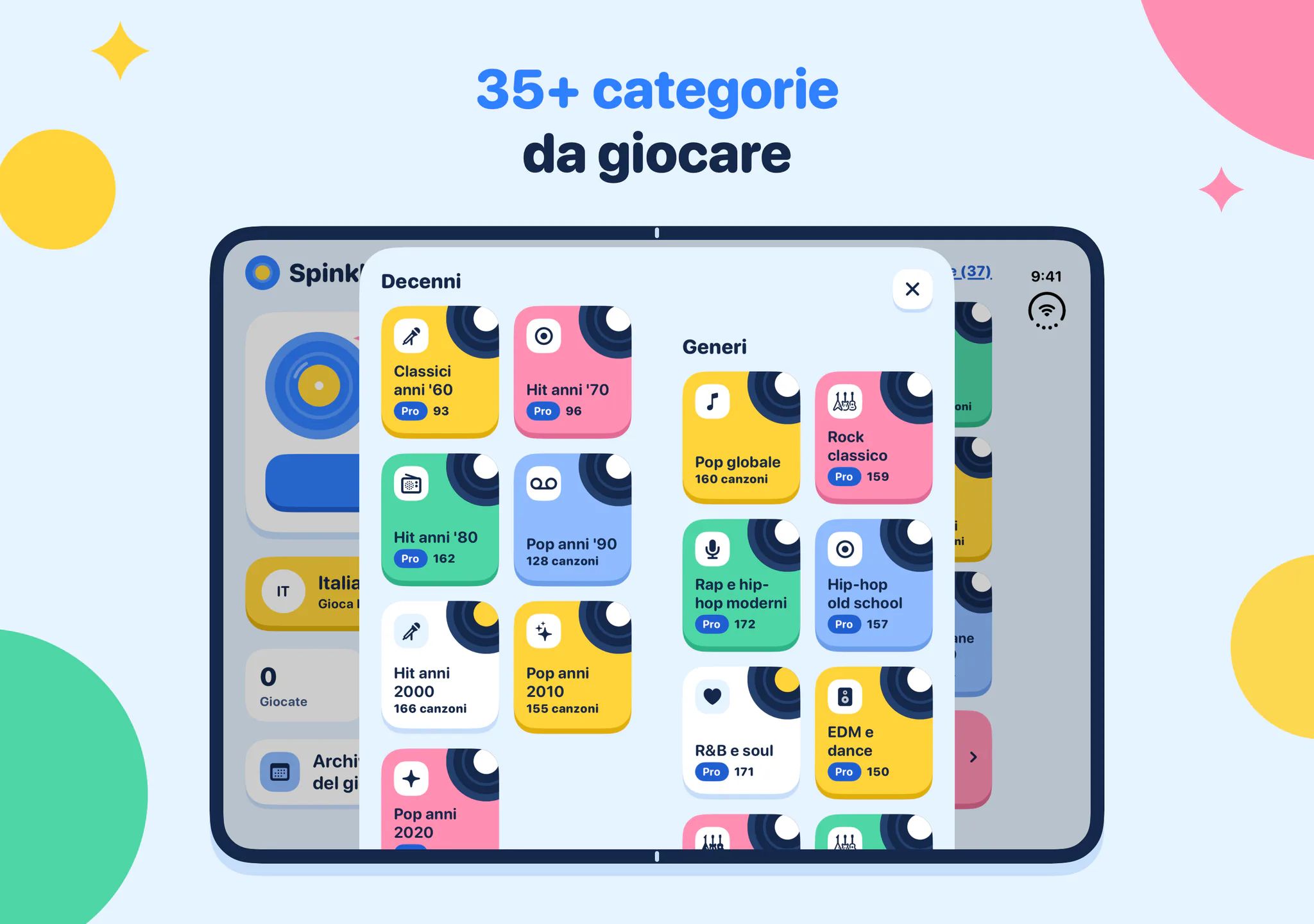 35+ categorie da giocare