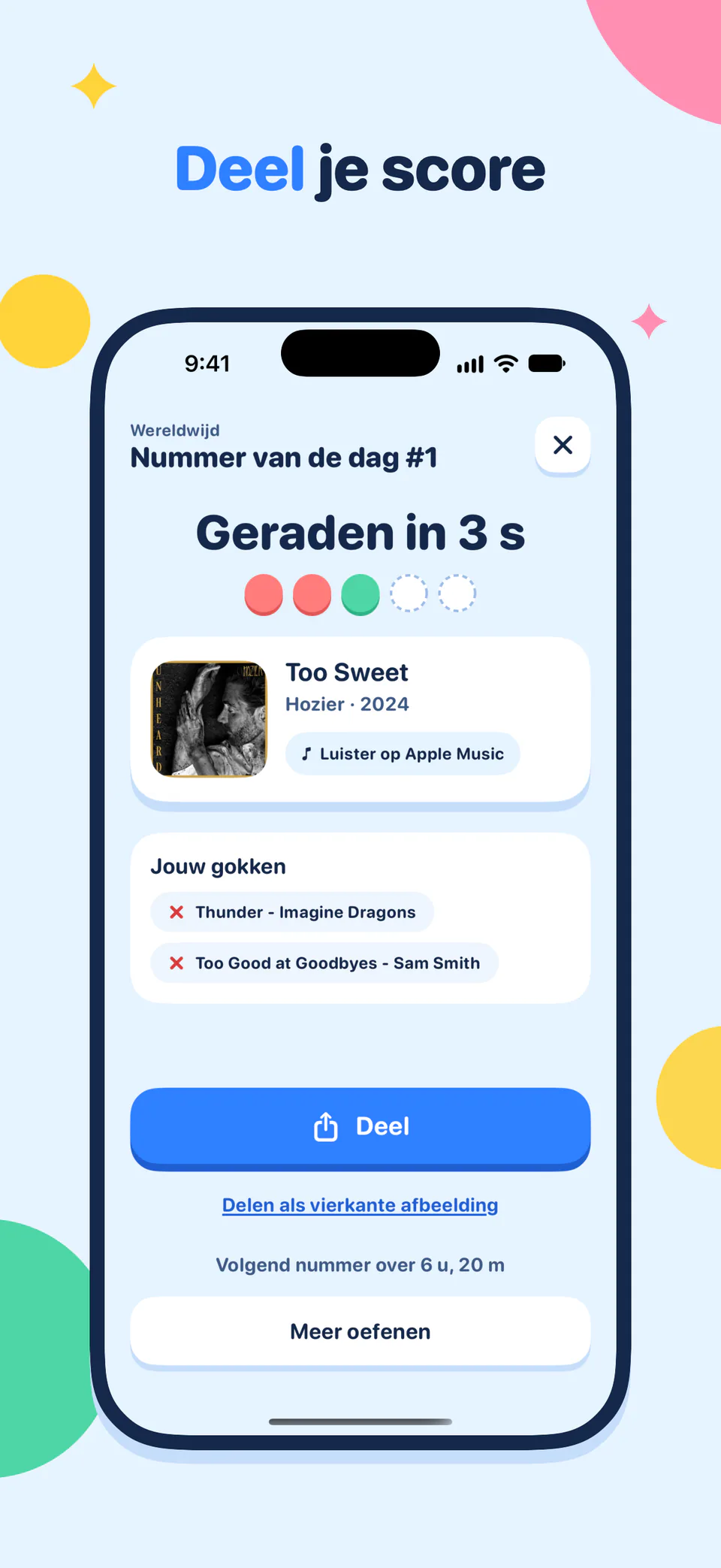 Deel je score