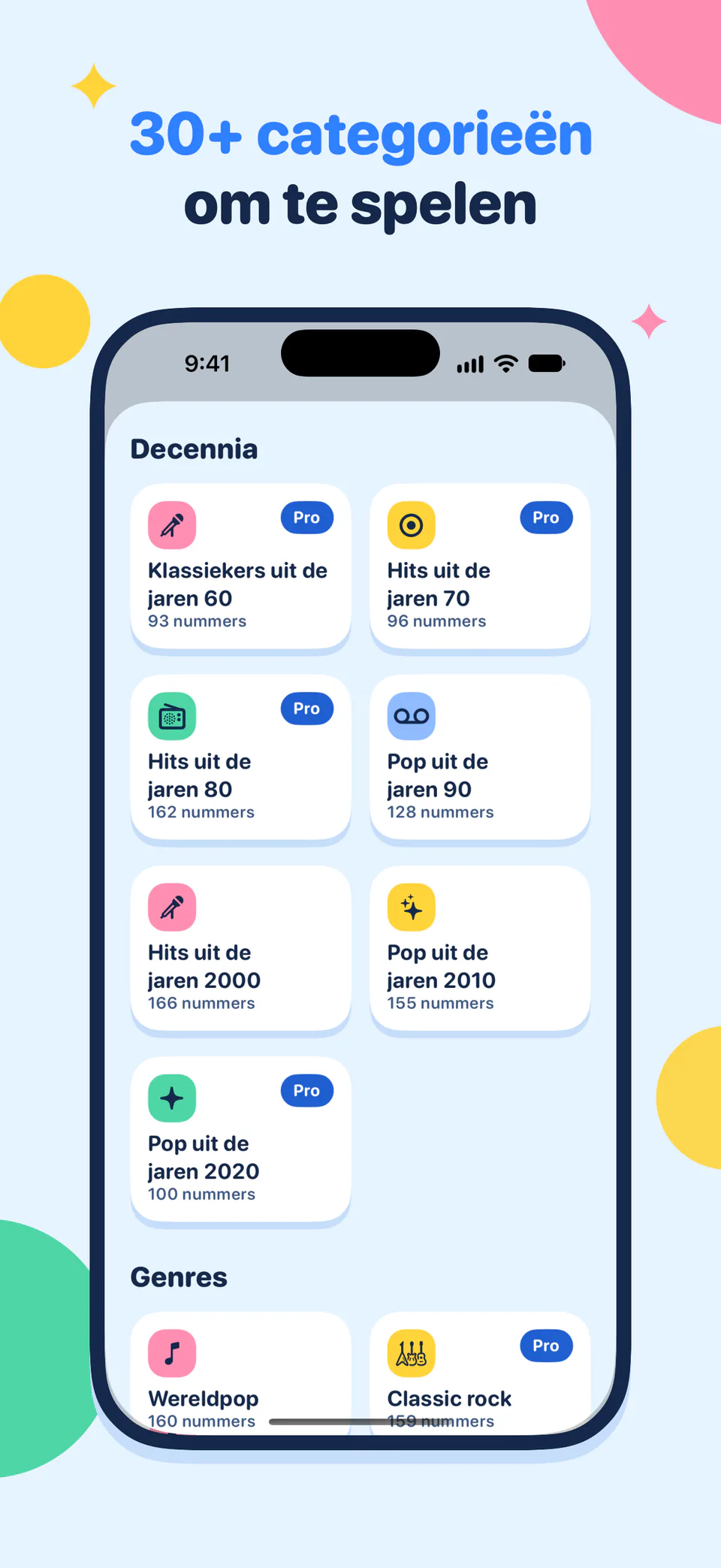 30+ categorieën om te spelen