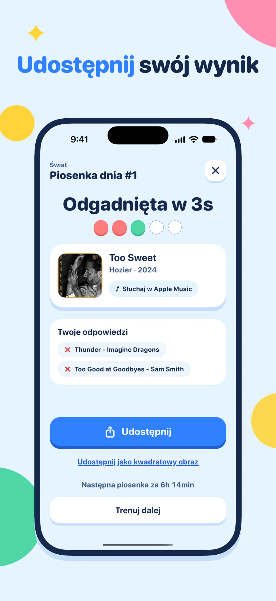 Udostępnij swój wynik