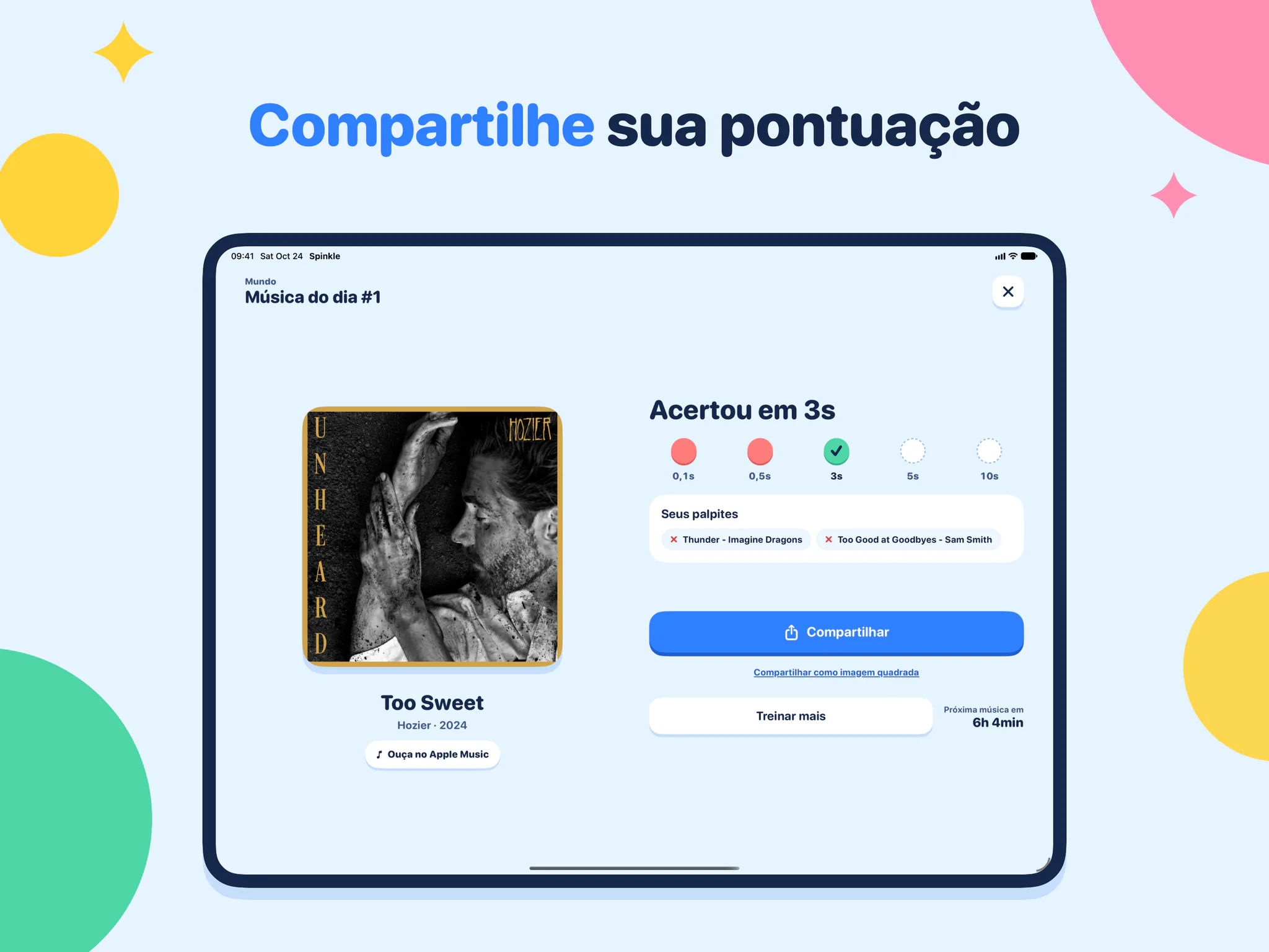 Compartilhe sua pontuação