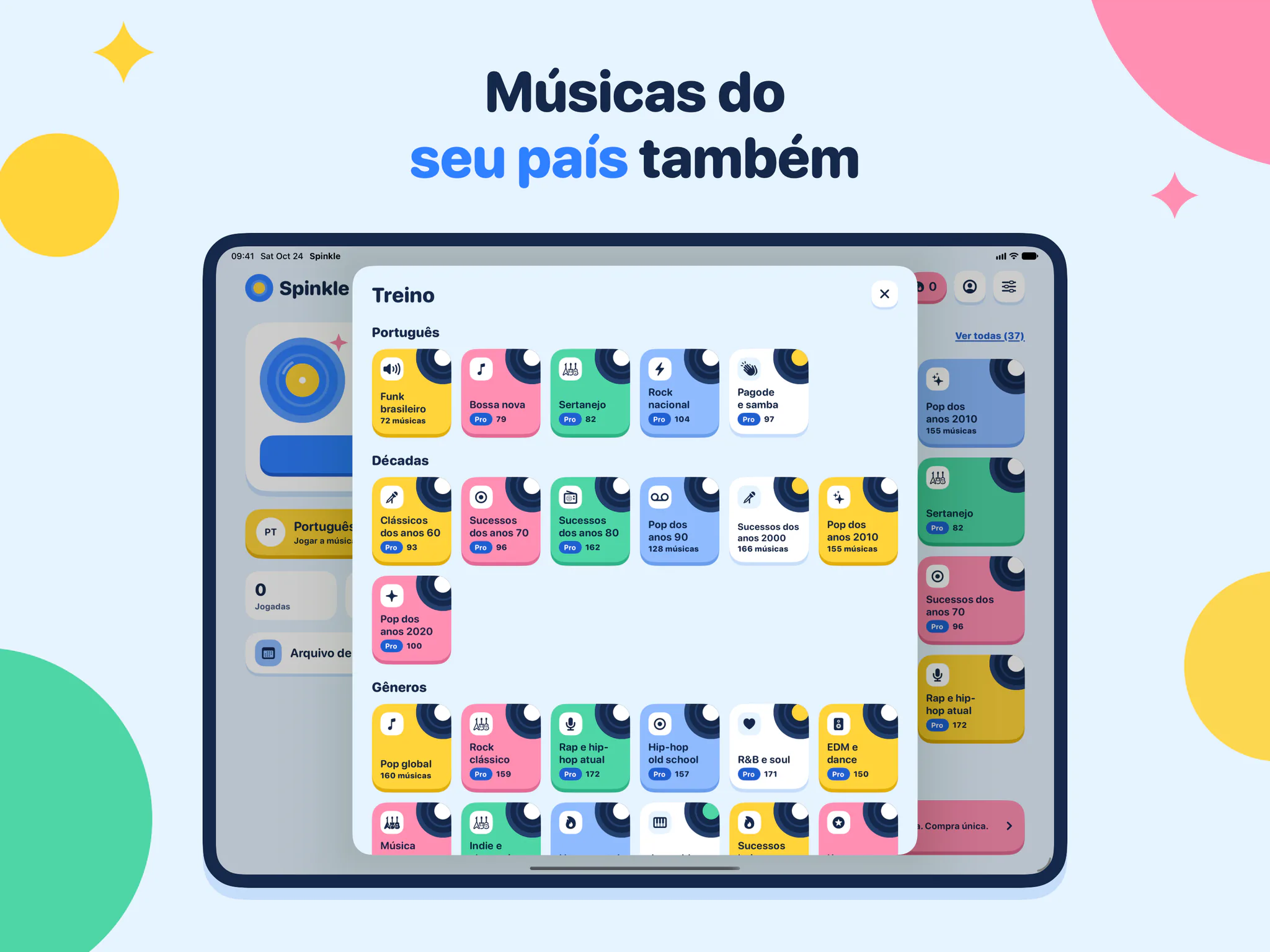 Músicas do seu país também