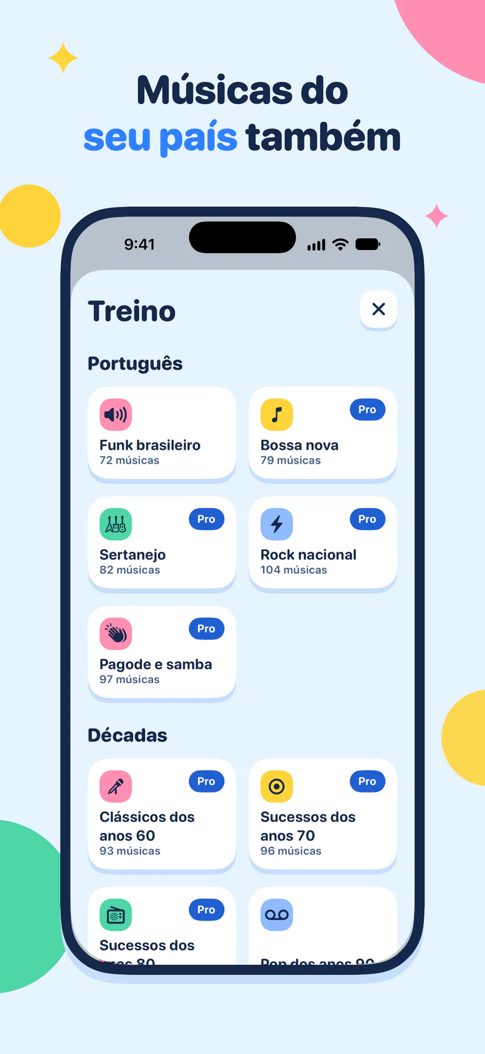 Músicas do seu país também