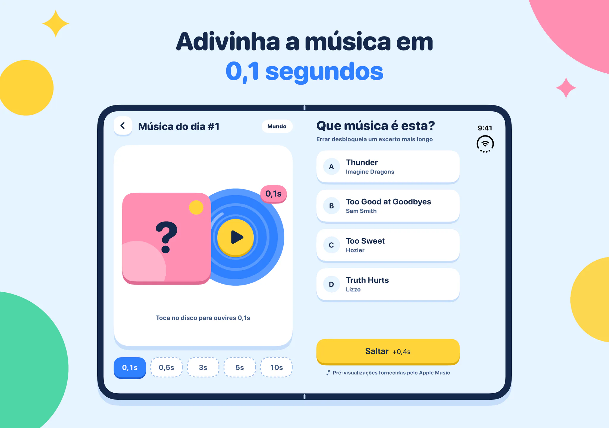 Adivinha a música em 0,1 segundos