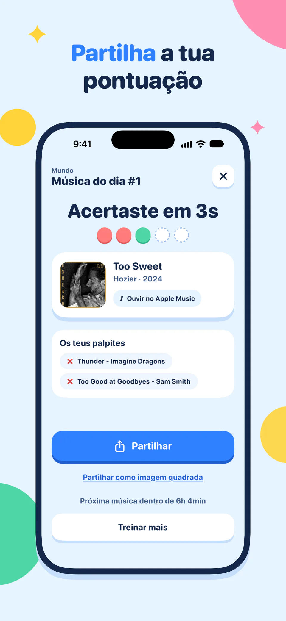 Partilha a tua pontuação