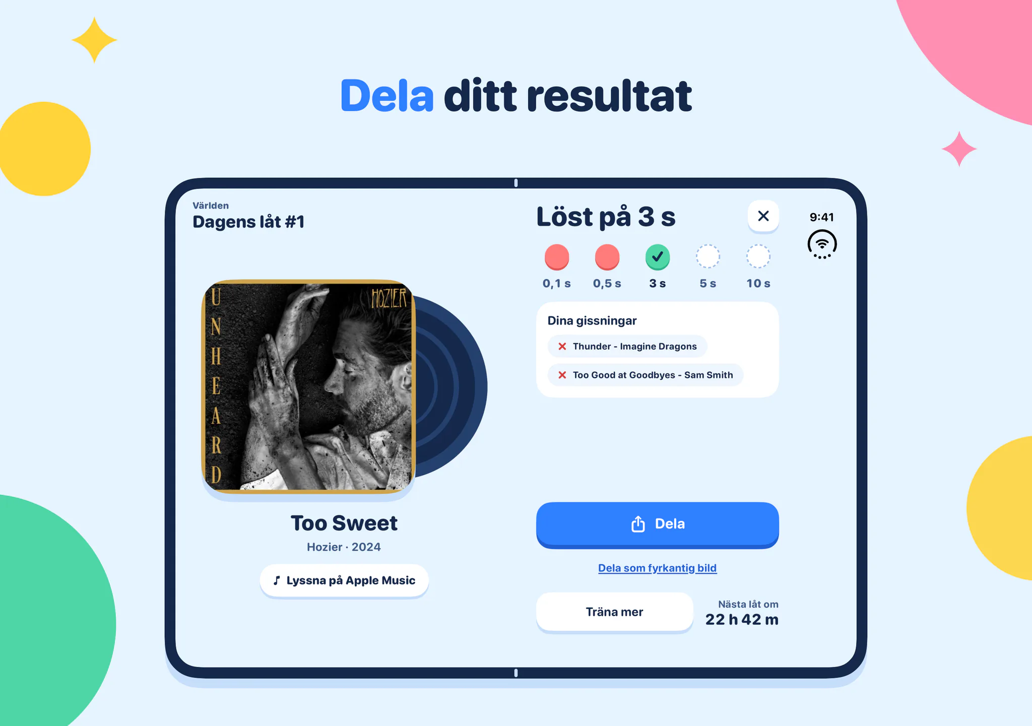 Dela ditt resultat