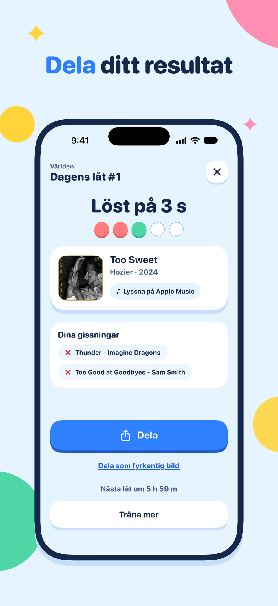 Dela ditt resultat