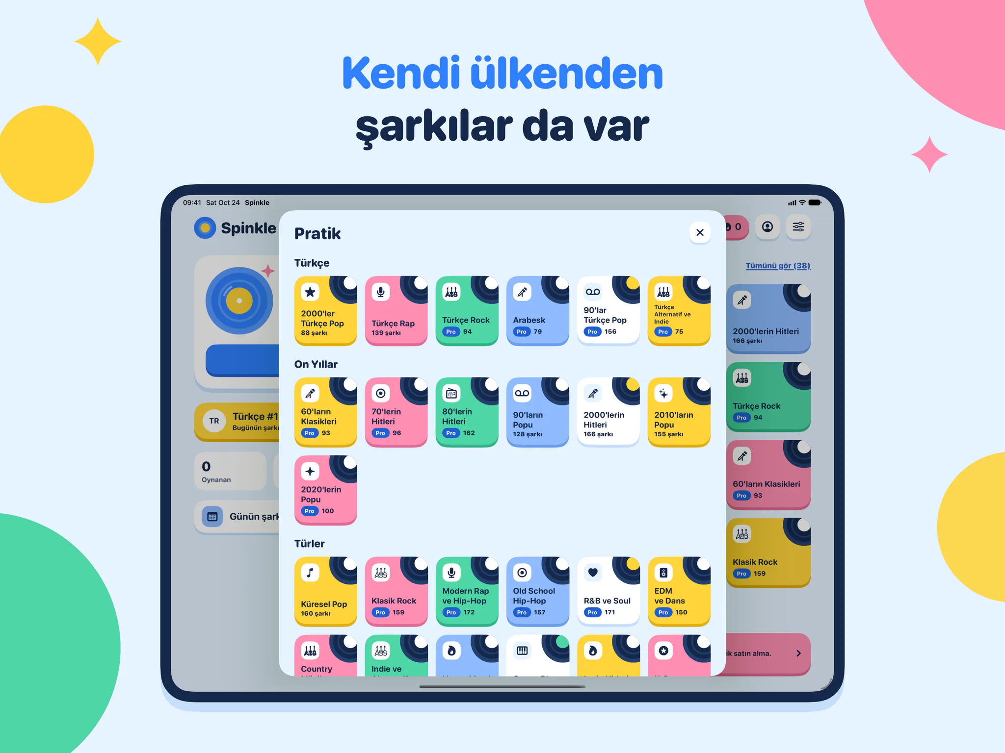 Kendi ülkenden şarkılar da var